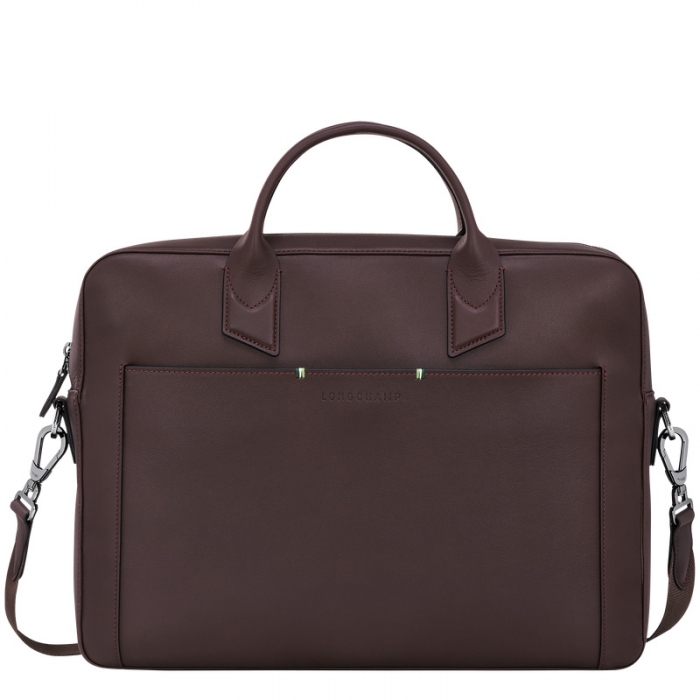 Longchamp Men's sur Seine M Briefcase Mocha - Leather | Mocha