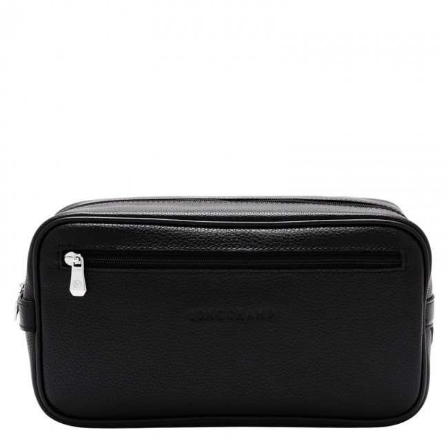 Longchamp Women's Le Foulonné Toiletry case Black - Leather | Black