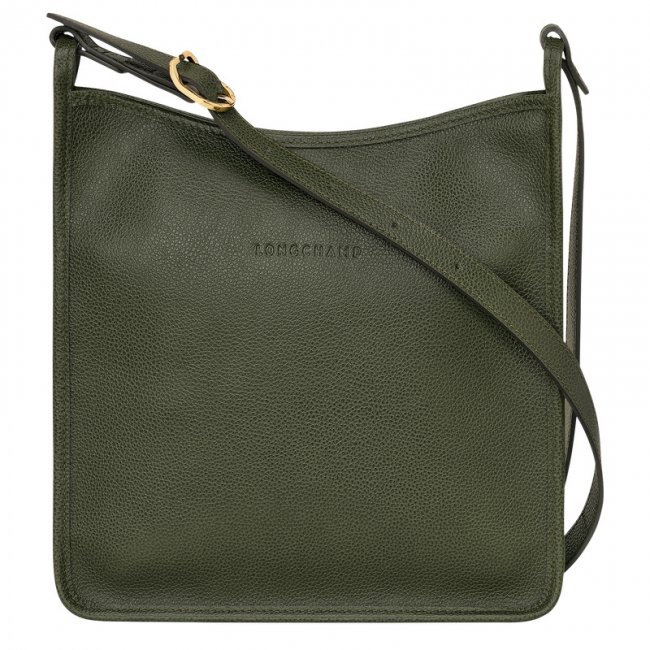 Longchamp Women's Le Foulonné M Crossbody bag Khaki - Leather | Khaki