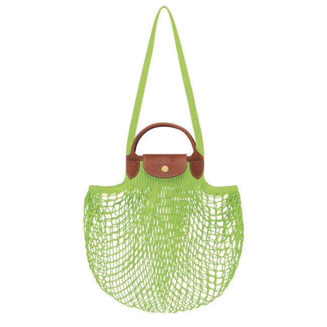 Longchamp Women's Le Pliage Filet L Mesh bag Green Light - Canvas | Green Light