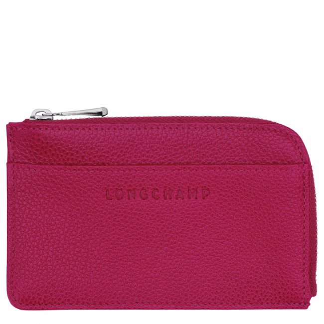 Longchamp Women's Le Foulonné Card holder Beetroot - Leather | Beetroot