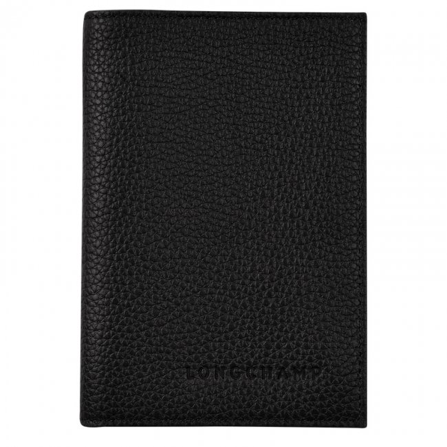 Longchamp Women's Le Foulonné Passport cover Black - Leather | Black