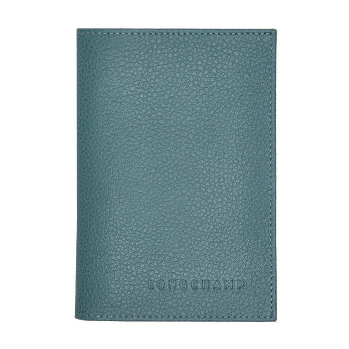 Longchamp Men's Le Foulonné Passport cover Eucalyptus - Leather | Eucalyptus
