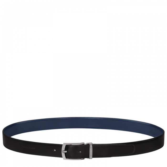 Longchamp Men's Delta Box Black/Navy - Leather | Black/Navy