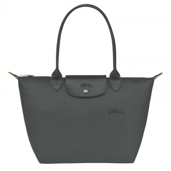 Longchamp Women's Le Pliage Green M Tote bag Graphite - Recycled canvas | Graphite