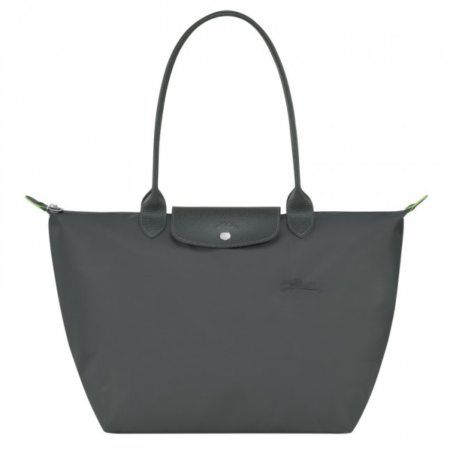 Longchamp Women's Le Pliage Green L Tote bag Graphite - Recycled canvas | Graphite