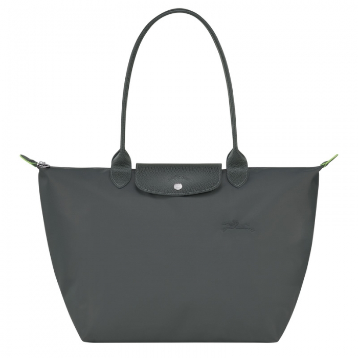Longchamp Women's Le Pliage Green L Tote bag Graphite - Recycled canvas | Graphite