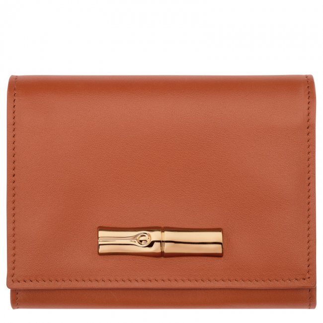 Longchamp Women's Le Roseau Compact wallet Bark - Leather | Bark