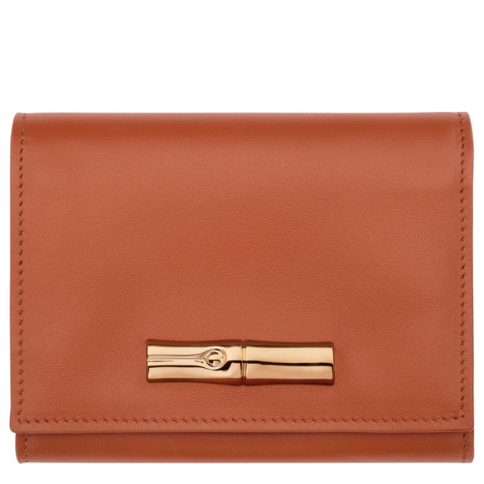 Longchamp Women's Le Roseau Compact wallet Bark - Leather | Bark
