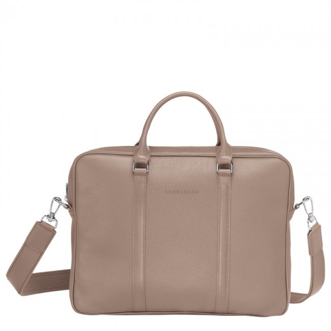 Longchamp Men's Le Foulonné XS Briefcase Turtledove - Leather | Turtledove