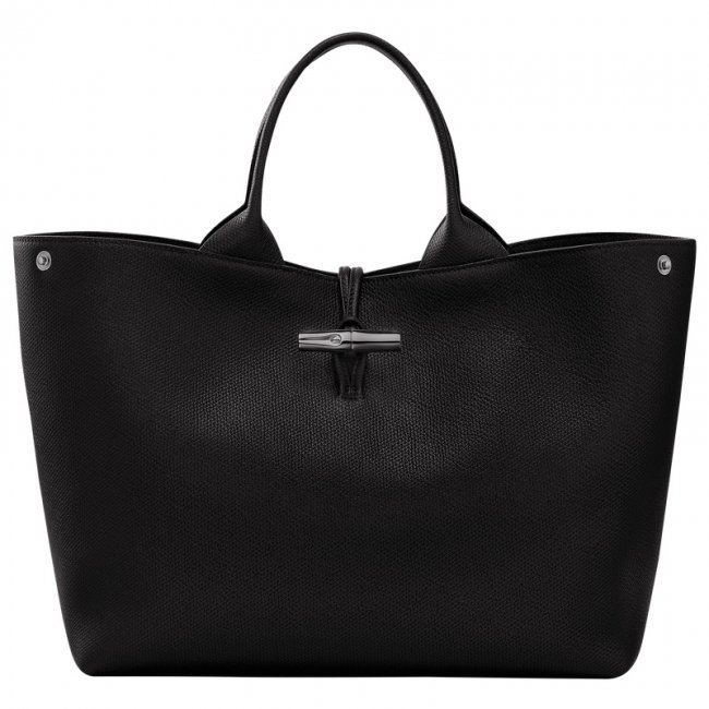 Longchamp Women's Le Roseau L Handbag Black - Leather | Black