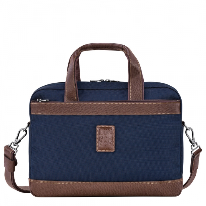 Longchamp Men's Boxford S Briefcase Blue - Recycled canvas | Blue