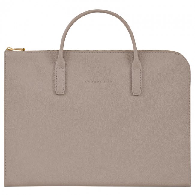 Longchamp Men's Le Foulonné S Briefcase Turtledove - Leather | Turtledove
