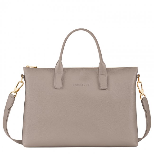 Longchamp Men's Le Foulonné S Briefcase Turtledove - Leather | Turtledove