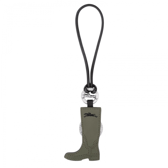 Longchamp Men's Longcharm Keyring Khaki - Leather | Khaki