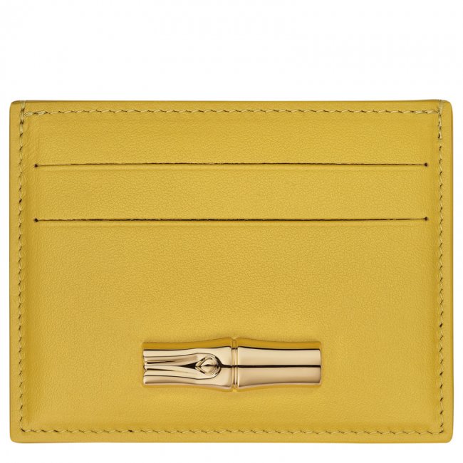 Longchamp Women's Le Roseau Card holder Ginger - Leather | Ginger