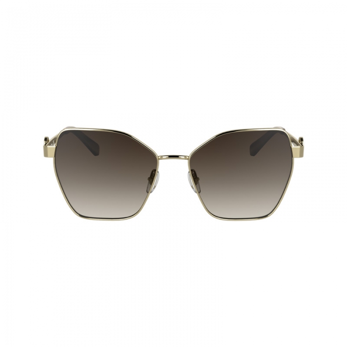 Longchamp Women's Sunglasses Gold/Brown - Metal | Gold/Brown