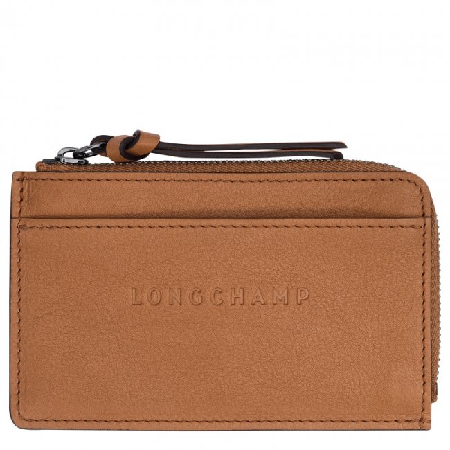 Longchamp Women's 3D Card holder Natural - Leather | Natural
