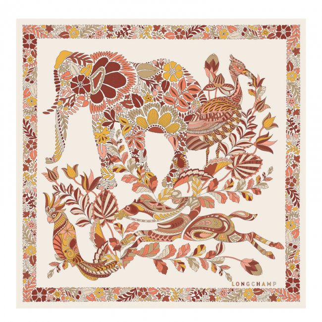 Longchamp Women's Forêt Silk scarf 50 Honey - OTHER | Honey
