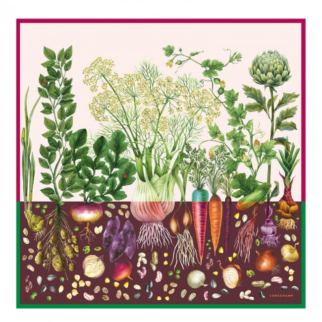 Longchamp Women's Beyond the Garden Silk scarf 90 Multicolor - OTHER | Multicolor
