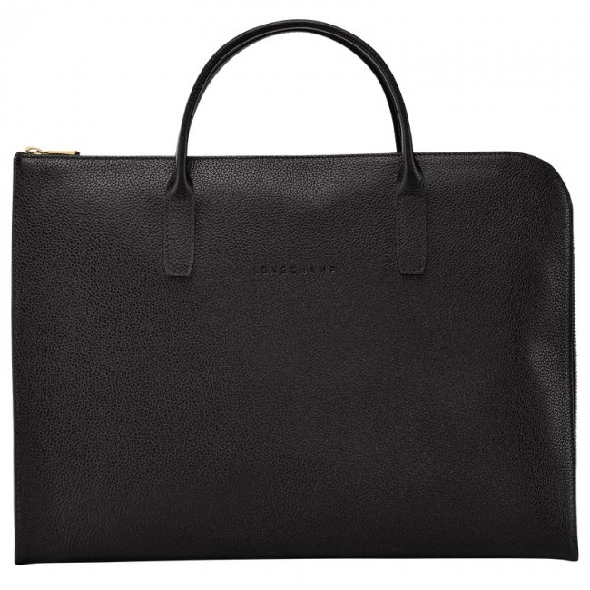 Longchamp Men's Le Foulonné S Briefcase Black - Leather | Black