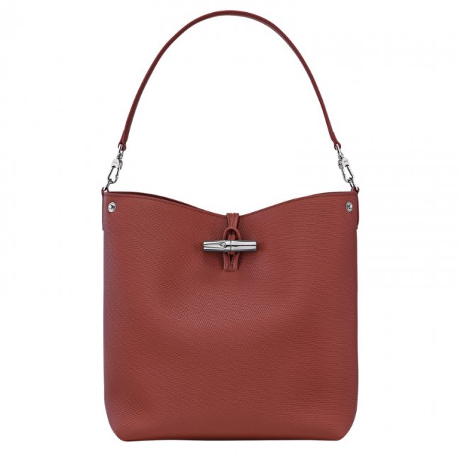 Longchamp Women's Le Roseau M Shoulder bag Chestnut - Leather | Chestnut