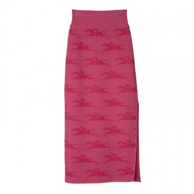 Longchamp Women's Midi skirt Pink - Knit | Pink