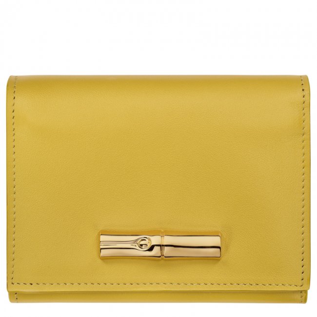 Longchamp Women's Le Roseau Compact wallet Ginger - Leather | Ginger