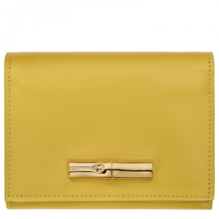 Longchamp Women's Le Roseau Compact wallet Ginger - Leather | Ginger