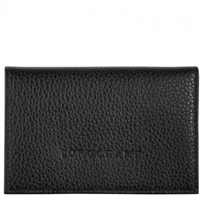 Longchamp Women's Le Foulonné Card holder Black - Leather | Black