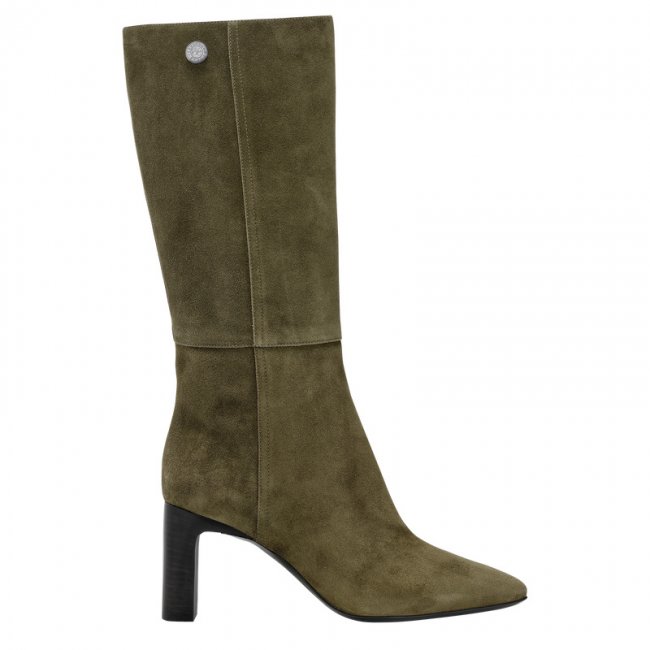Longchamp Women's Allure Heel boots Khaki - Leather | Khaki