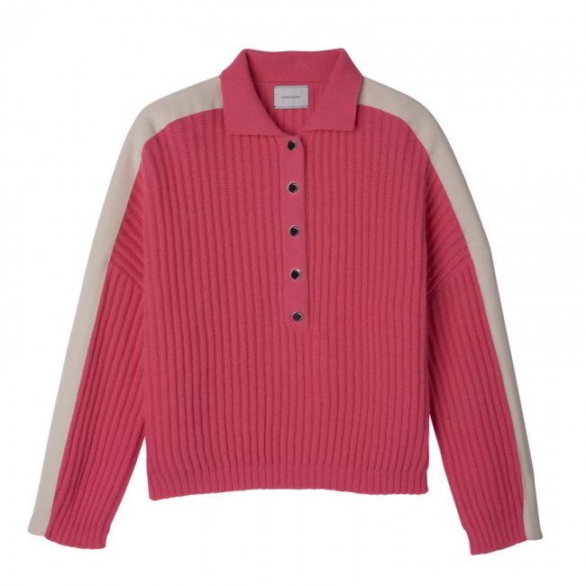 Longchamp Women's Polo collar jumper Pink - Knit | Pink