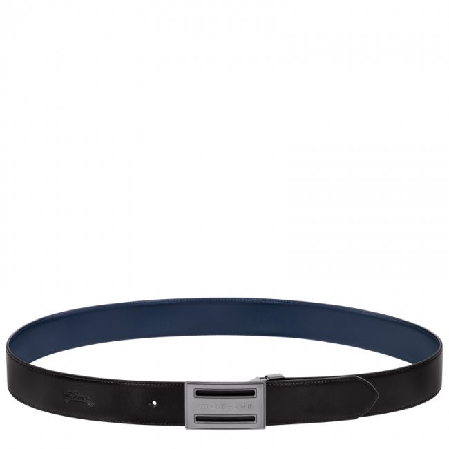Longchamp Men's Delta Box Black/Navy - Leather | Black/Navy