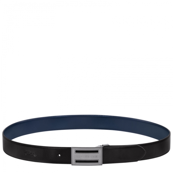 Longchamp Men's Delta Box Black/Navy - Leather | Black/Navy