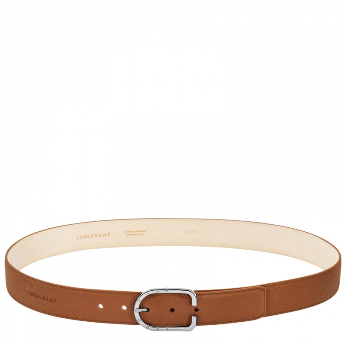 Longchamp Men's Le Foulonné belt Caramel - Leather | Caramel