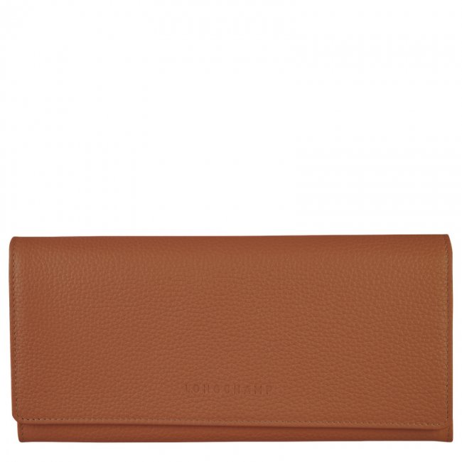 Longchamp Women's Le Foulonné Continental wallet Caramel - Leather | Caramel