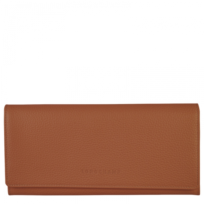 Longchamp Women's Le Foulonné Continental wallet Caramel - Leather | Caramel