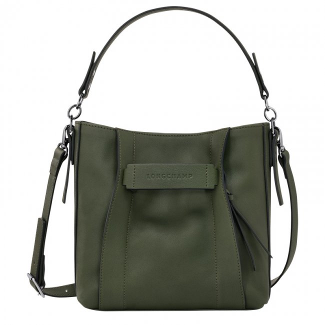 Longchamp Women's 3D S Crossbody bag Khaki - Leather | Khaki