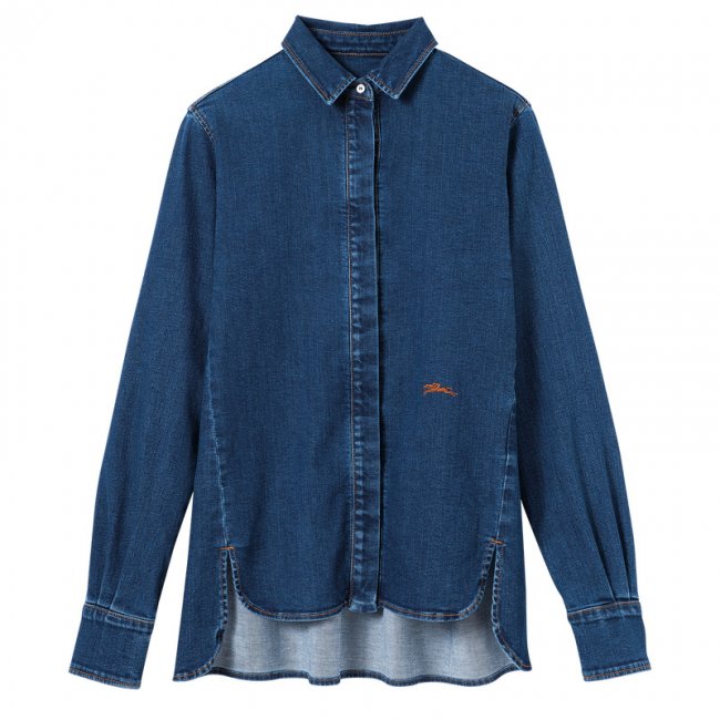 Longchamp Women's Shirt Denim - Denim | Denim