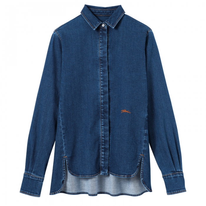 Longchamp Women's Shirt Denim - Denim | Denim