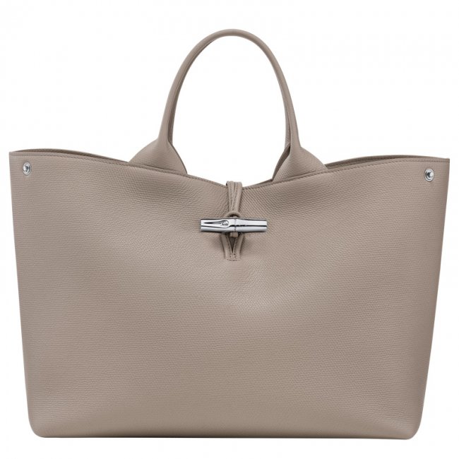 Longchamp Women's Le Roseau L Handbag Clay - Leather | Clay