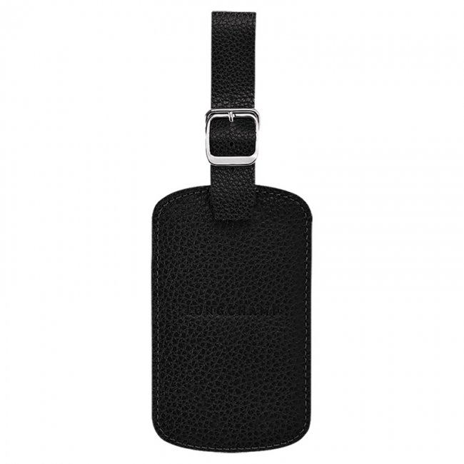 Longchamp Women's Le Foulonné Luggage tag Black - Leather | Black