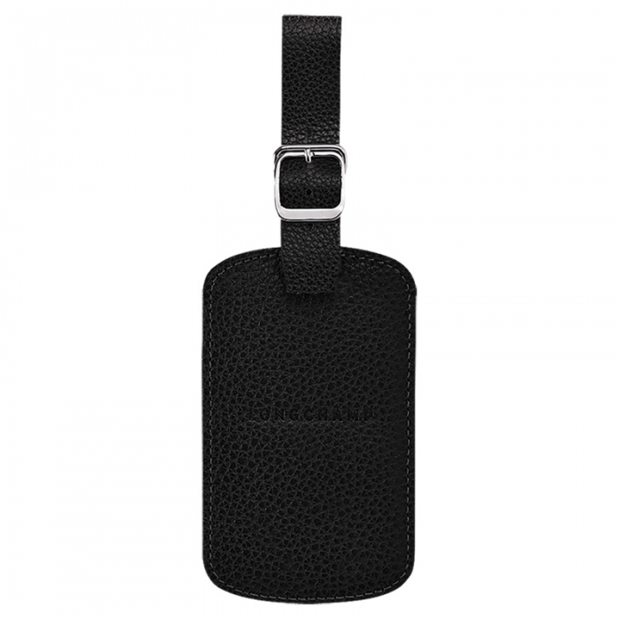 Longchamp Women's Le Foulonné Luggage tag Black - Leather | Black