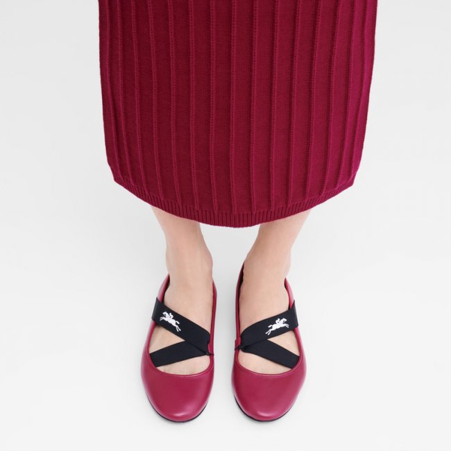 Longchamp Women's Energy Ballerinas Beetroot - Leather | Beetroot