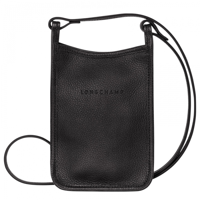 Longchamp Men's Le Foulonné Phone case Black - Leather | Black