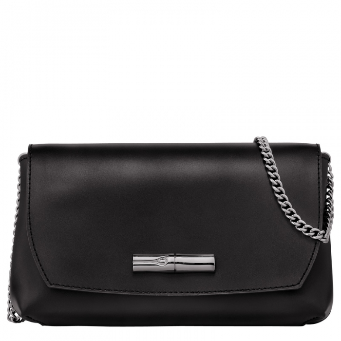 Longchamp Women's Le Roseau Clutch Black - Leather | Black