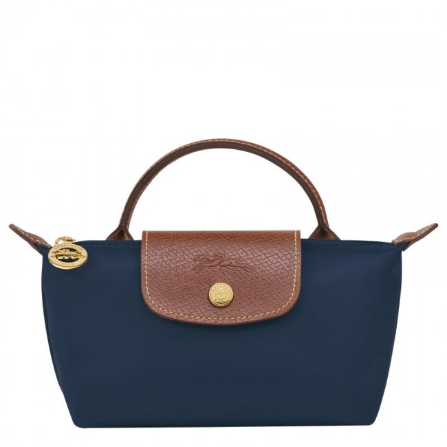 Longchamp Women's Le Pliage Original Pouch with handle Navy - Recycled canvas | Navy