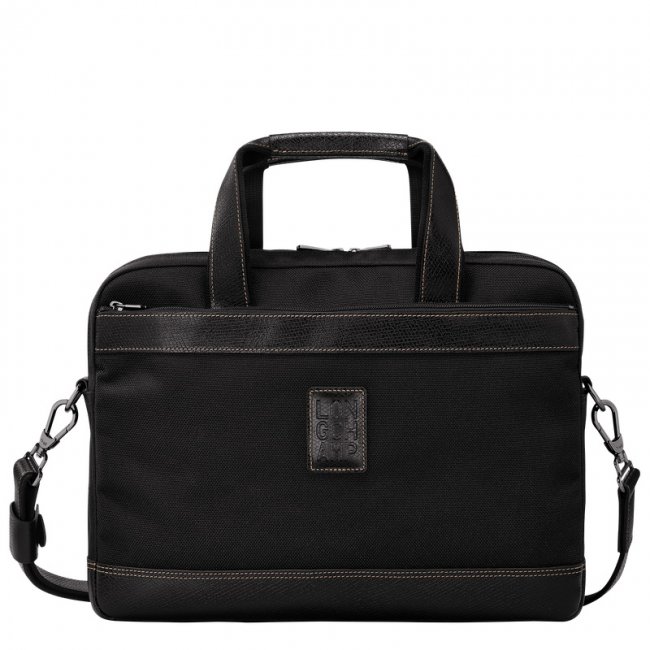 Longchamp Men's Boxford S Briefcase Black - Recycled canvas | Black