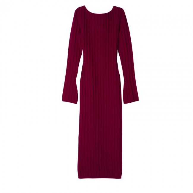 Longchamp Women's Long dress Beetroot - Knit | Beetroot