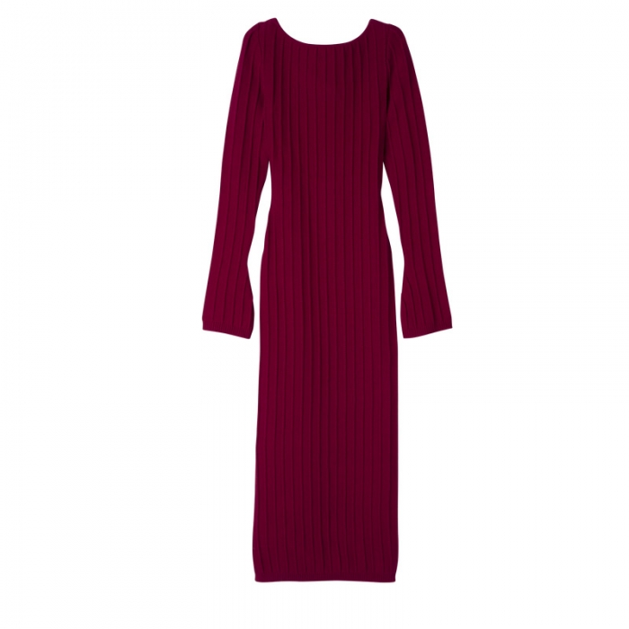 Longchamp Women's Long dress Beetroot - Knit | Beetroot